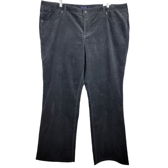 Talbots Signature Boot Corduroy Pants Size 24W Gray Bootcut High-Waisted Casual - Picture 1 of 10
